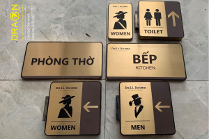Bộ biển chỉ dẫn phòng chức năng – Chất liệu nhôm xước in UV cao cấp