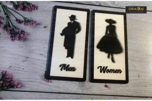 Biển WC Nam – Nữ (Men – Women) phong cách Vintage