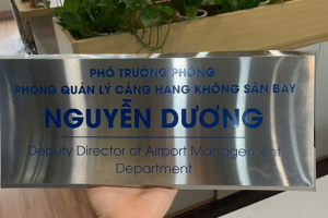 Biển Chức Danh Inox Xước Mờ – Ăn Mòn Cao Cấp