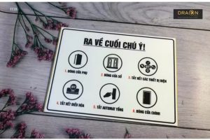 Biển Báo "Ra Về Cuối Chú Ý" – Nhắc Nhở Văn Phòng/ Cửa Hàng